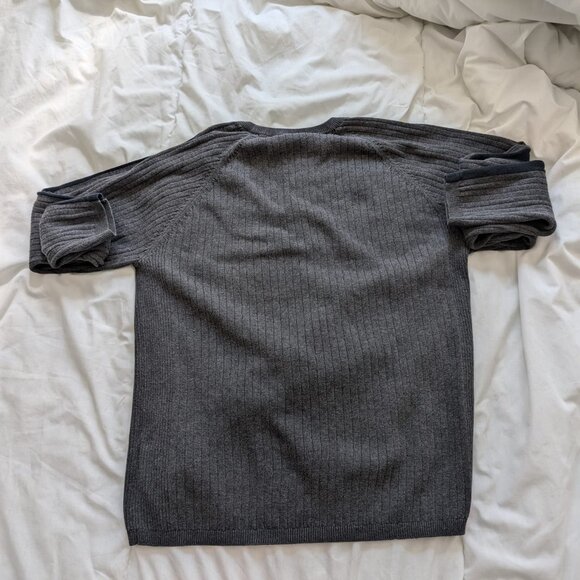 Calvin Klein Jeans Ribbed Crew Neck Sweater Black & Grey Men's Size Large - Picture 4 of 7